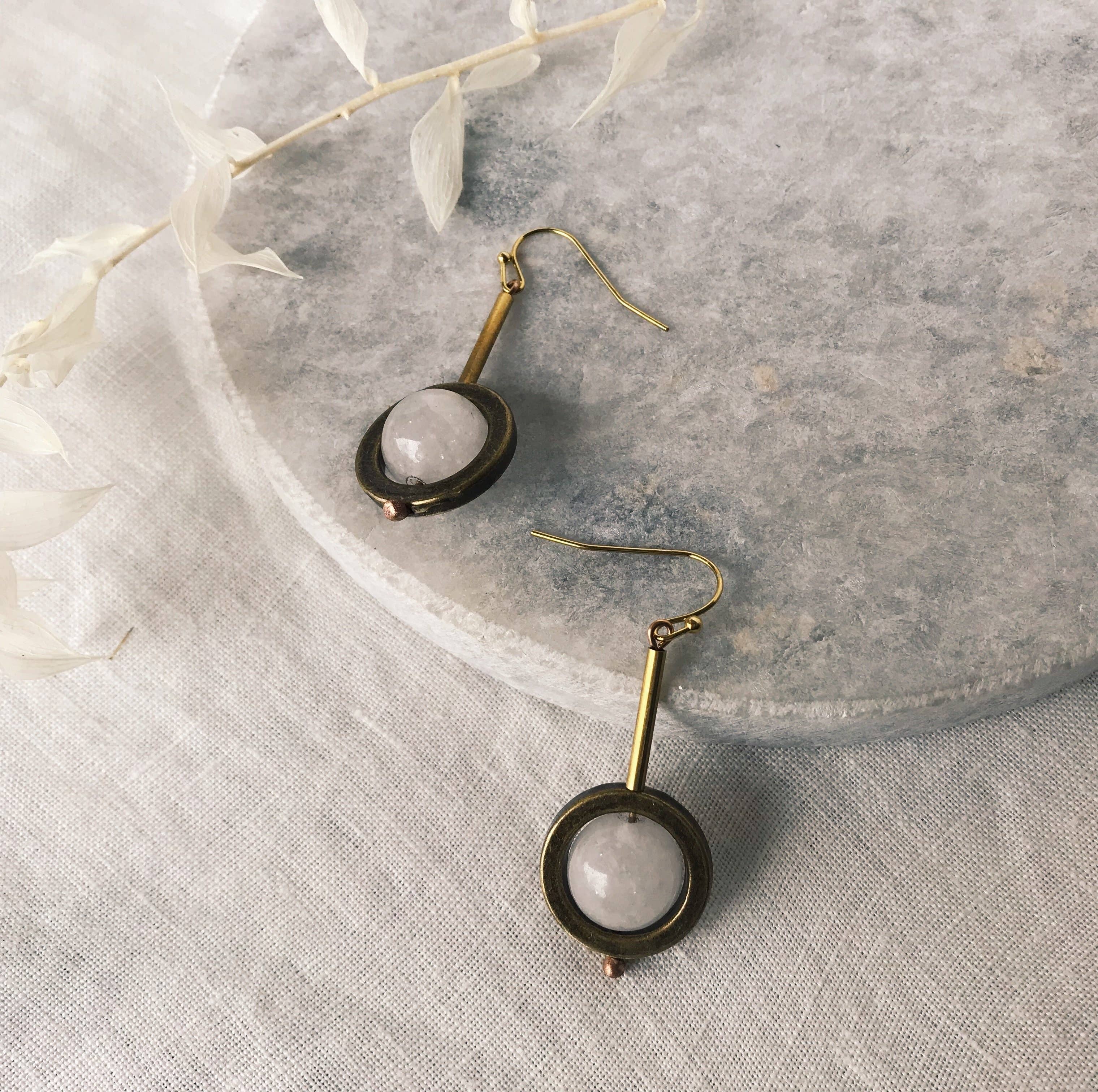Big quartz Drop Earrings