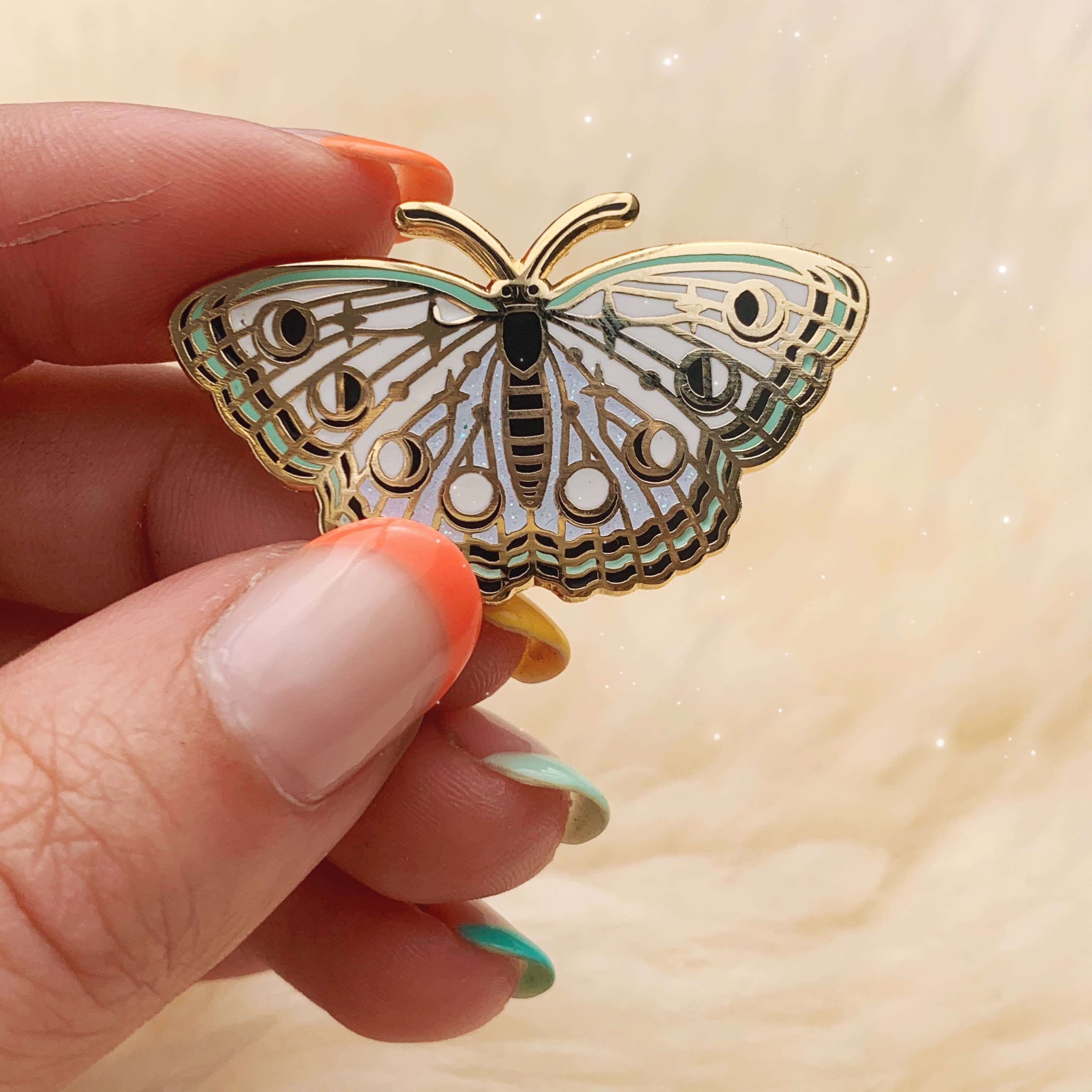 Lunar Butterfly Enamel Pin, photo 1 of 3