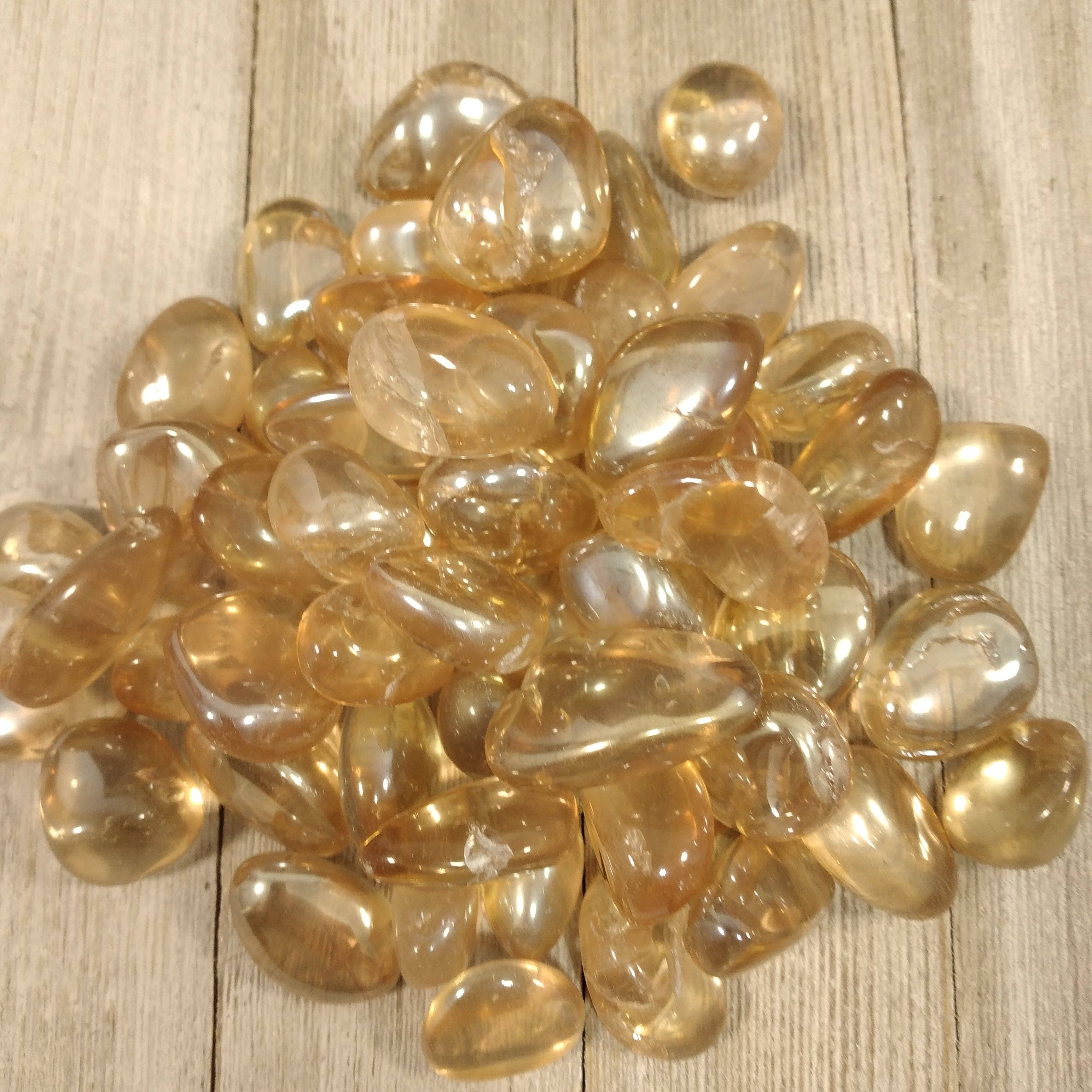 Tumbled Champaign Aura Quartz