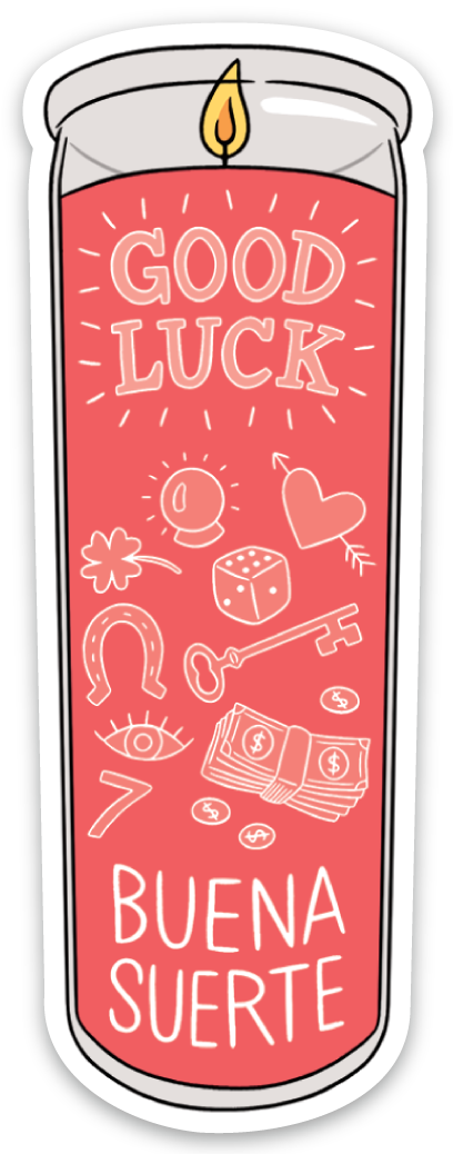 Good Luck Candle Die Cut Sticker