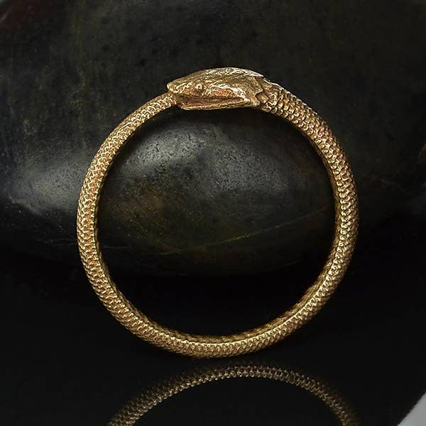 Bronze Ouroboros Snake Ring