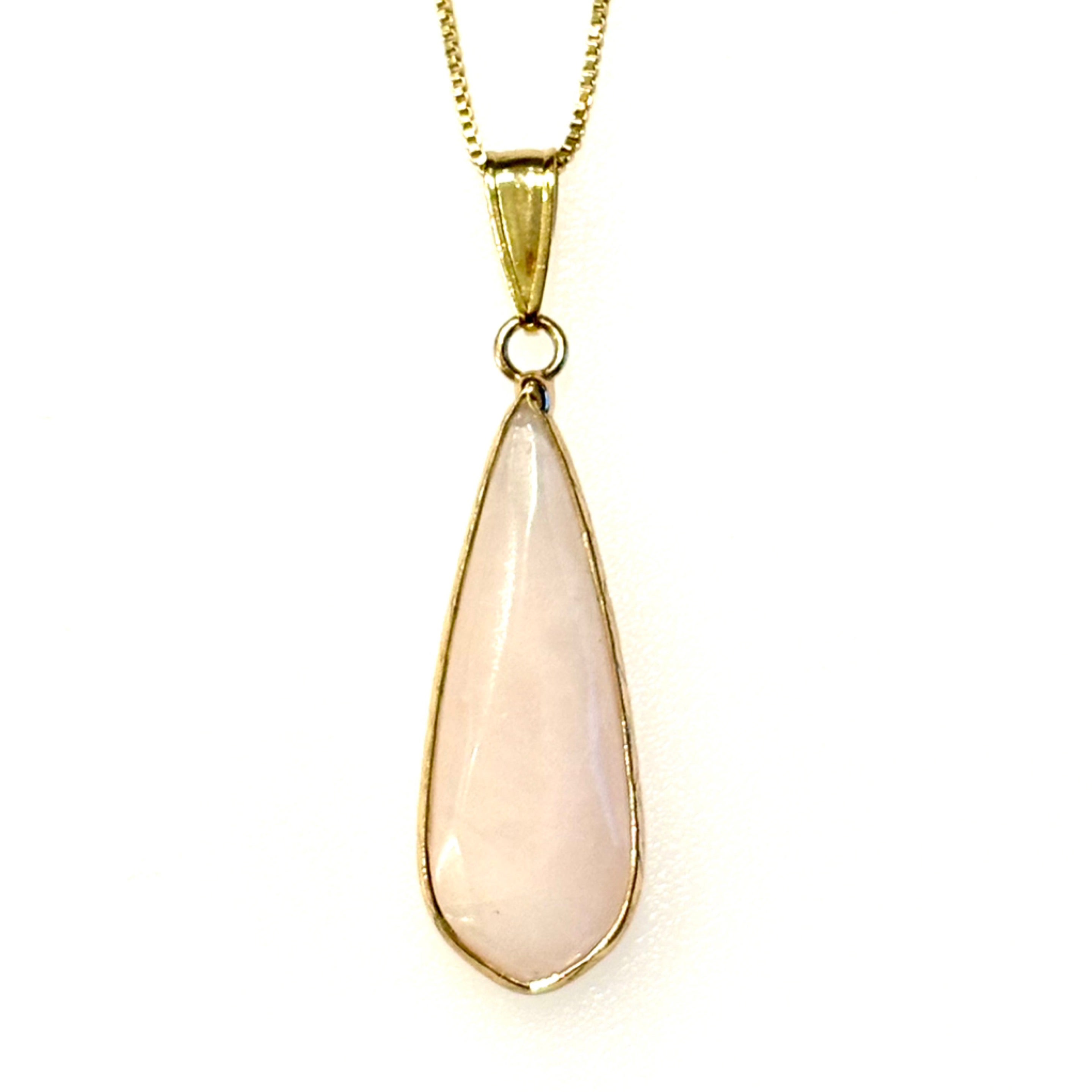 Rose Quartz Drop Necklace