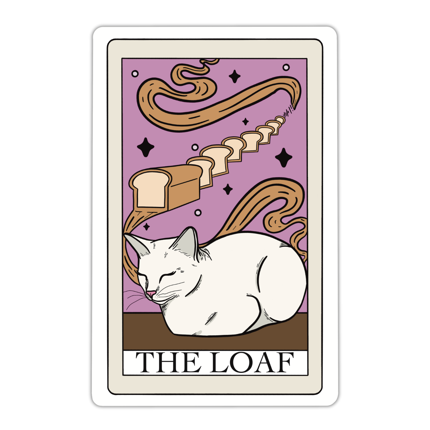 The Loaf Cat Tarot Card Vinyl Sticker: Holographic Vinyl