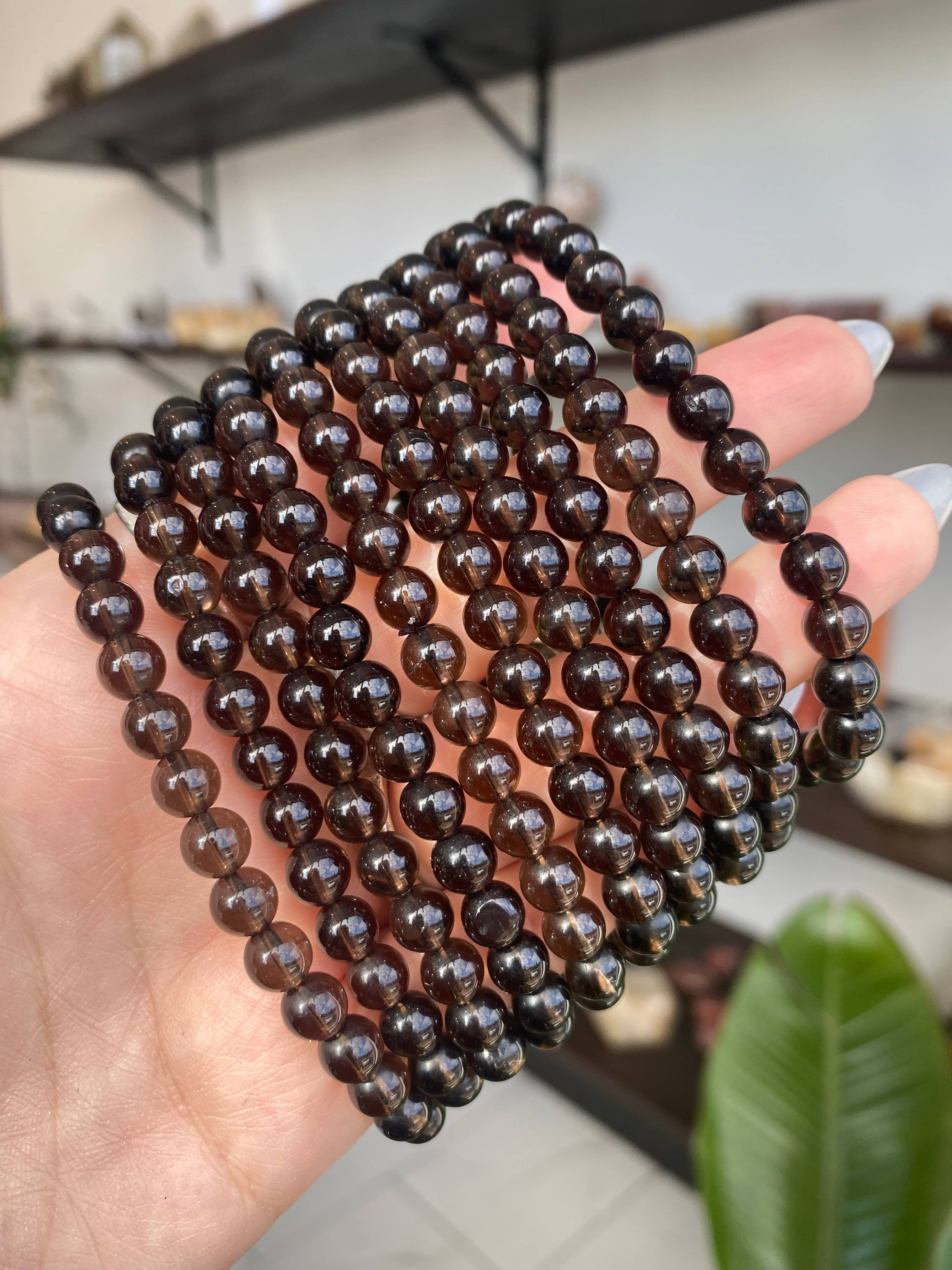 Smoky Quartz Beaded Bracelet