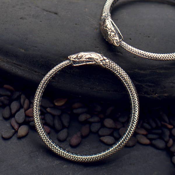 Silver Ouroboros Snake Ring