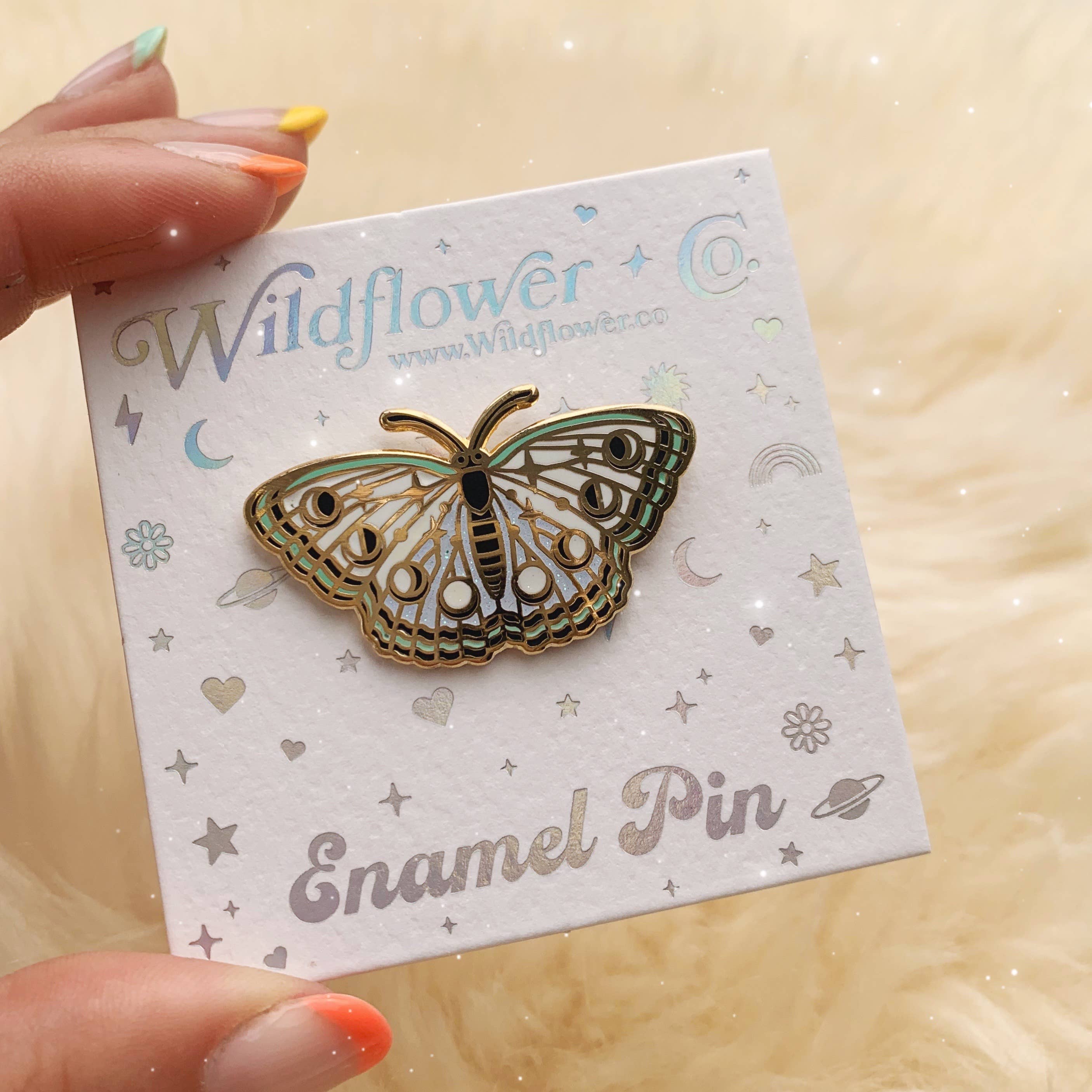 Lunar Butterfly Enamel Pin, photo 3 of 3