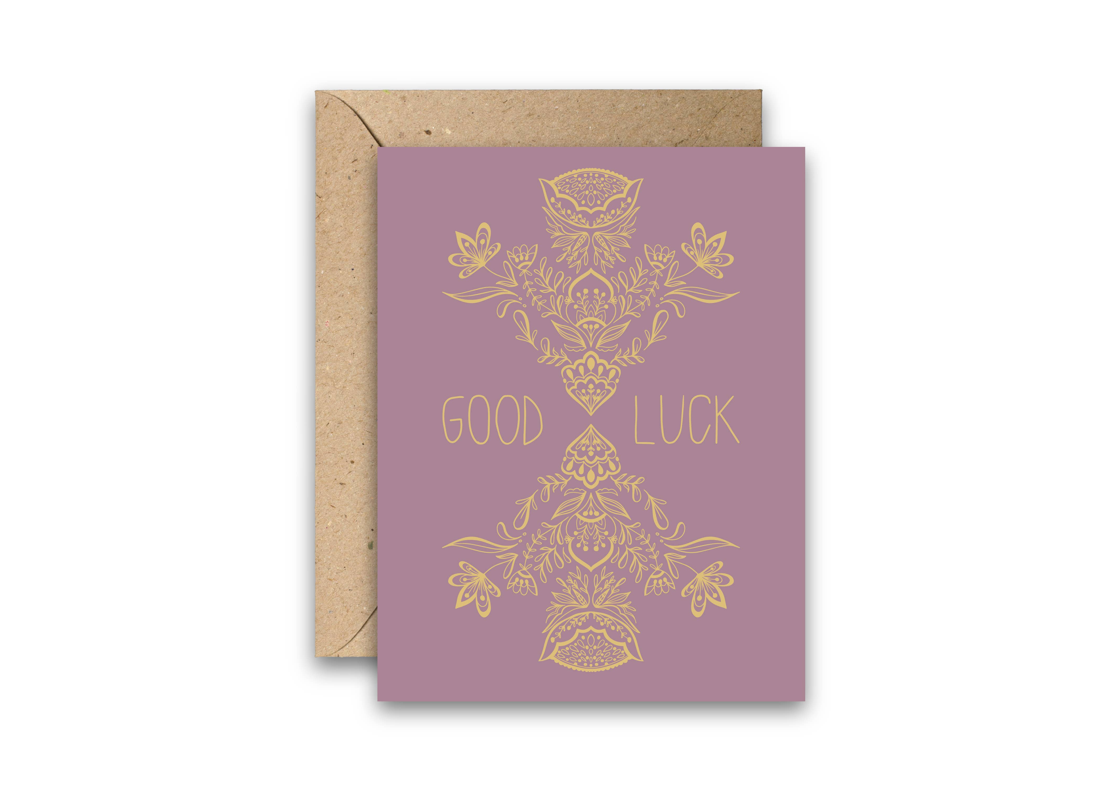 Good Luck Gold Foil Greeting Card