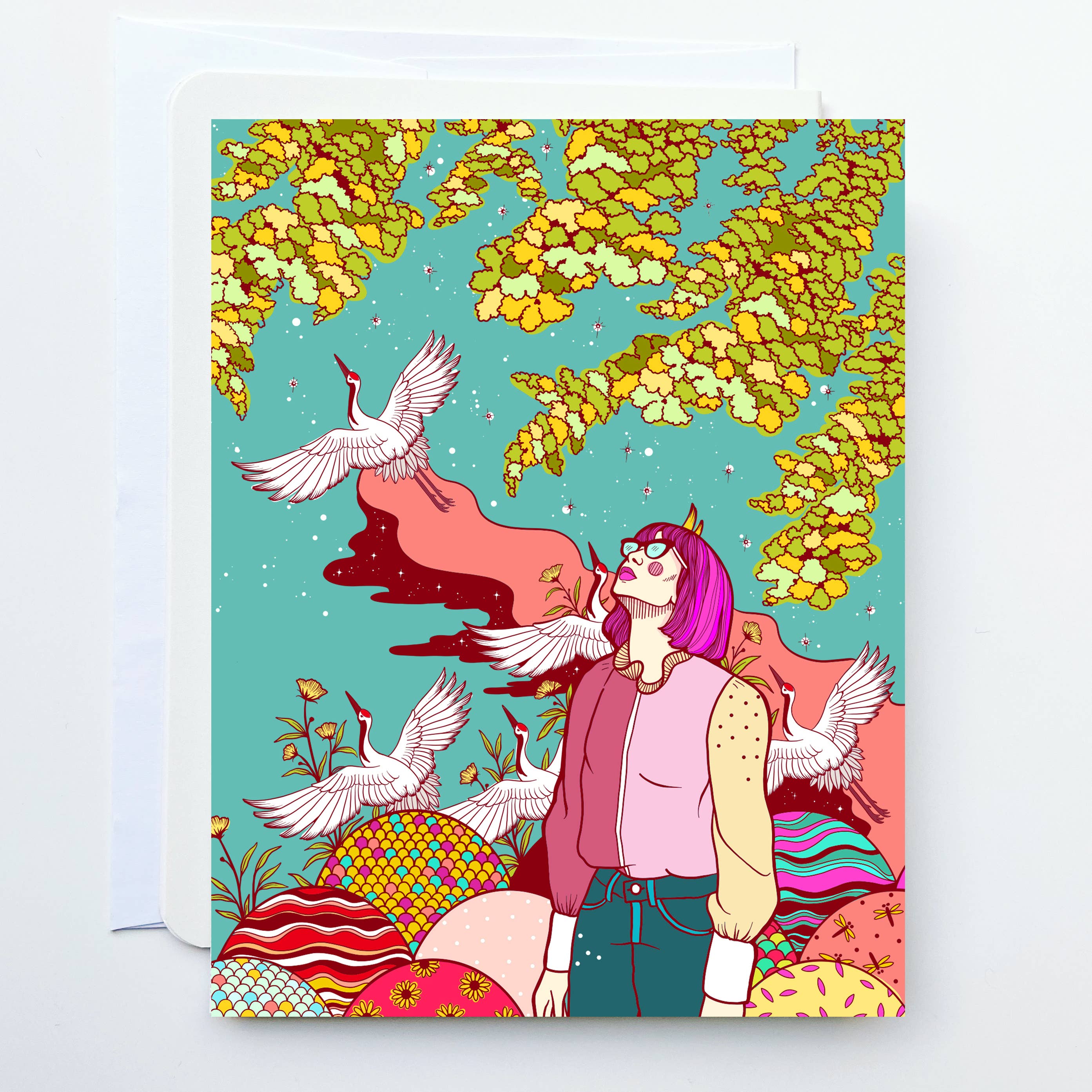 Greeting Card-Vibrant Flight