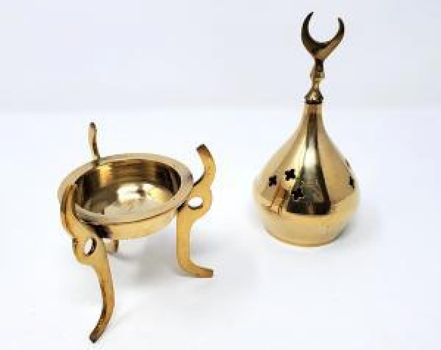 Brass Mosque Tri Pod Moon Burner, photo 2 of 2