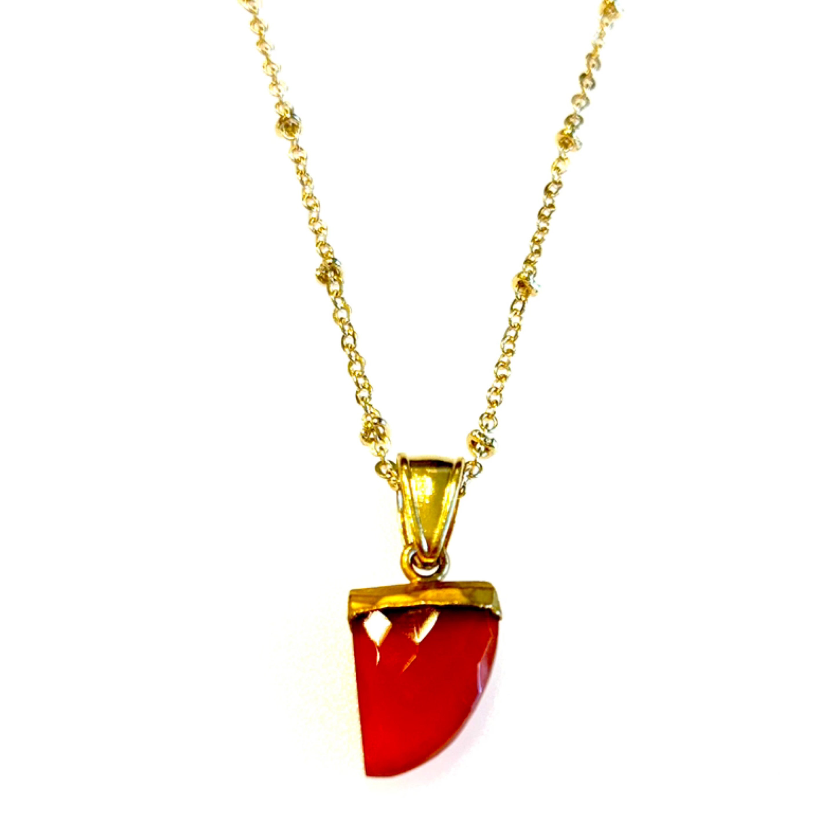 Carnelian Horn Necklace