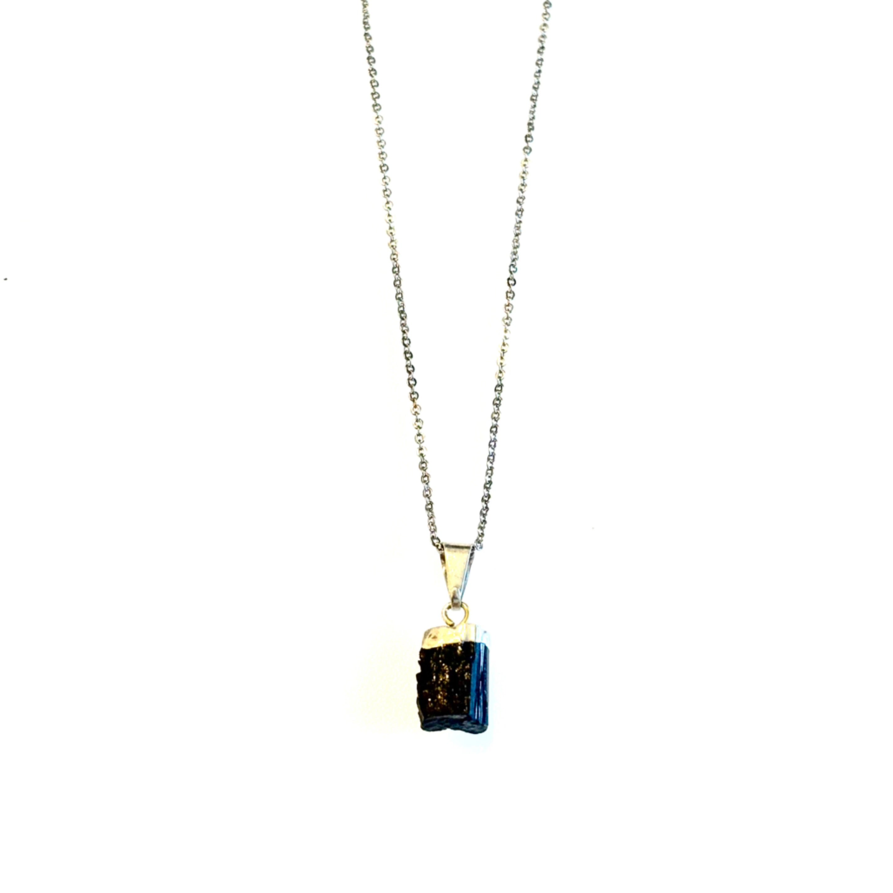 Black Tourmaline Silver Necklace