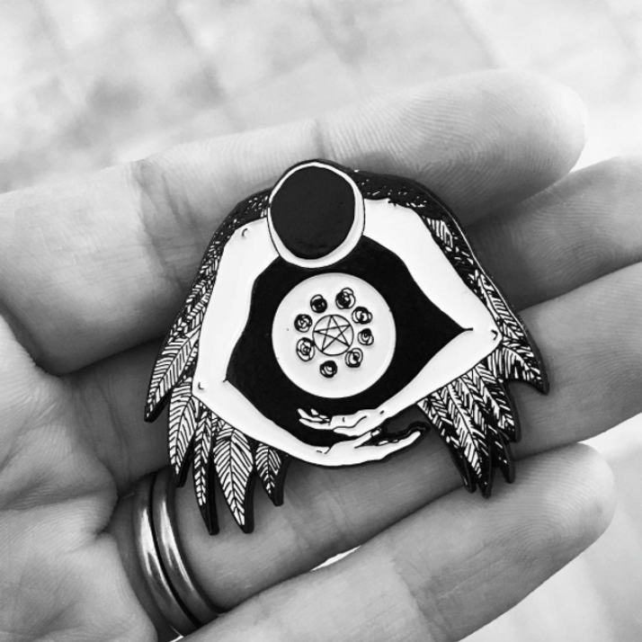 Dark Days Tarot Queen of Pentacles Enamel Pin
