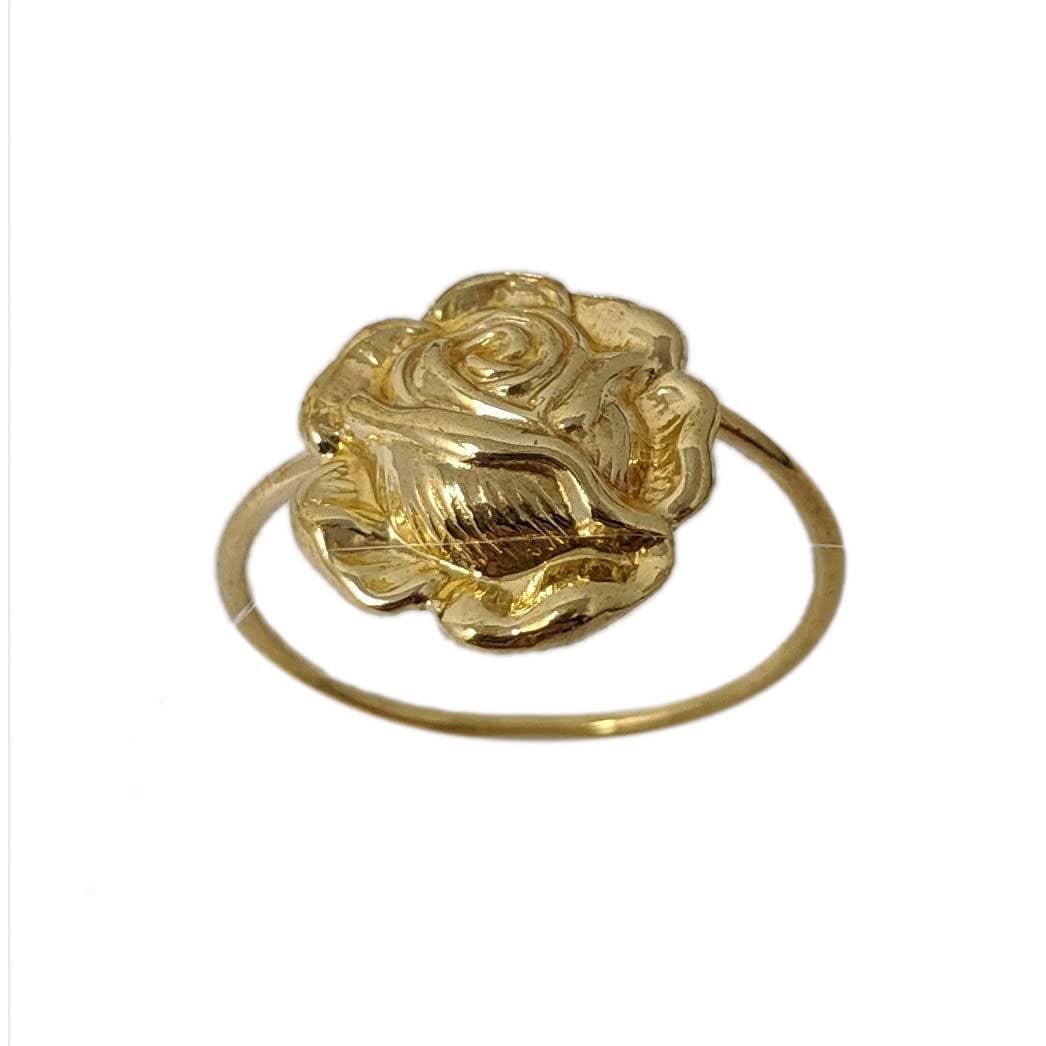 Rose Handmade Brass Ring size 7
