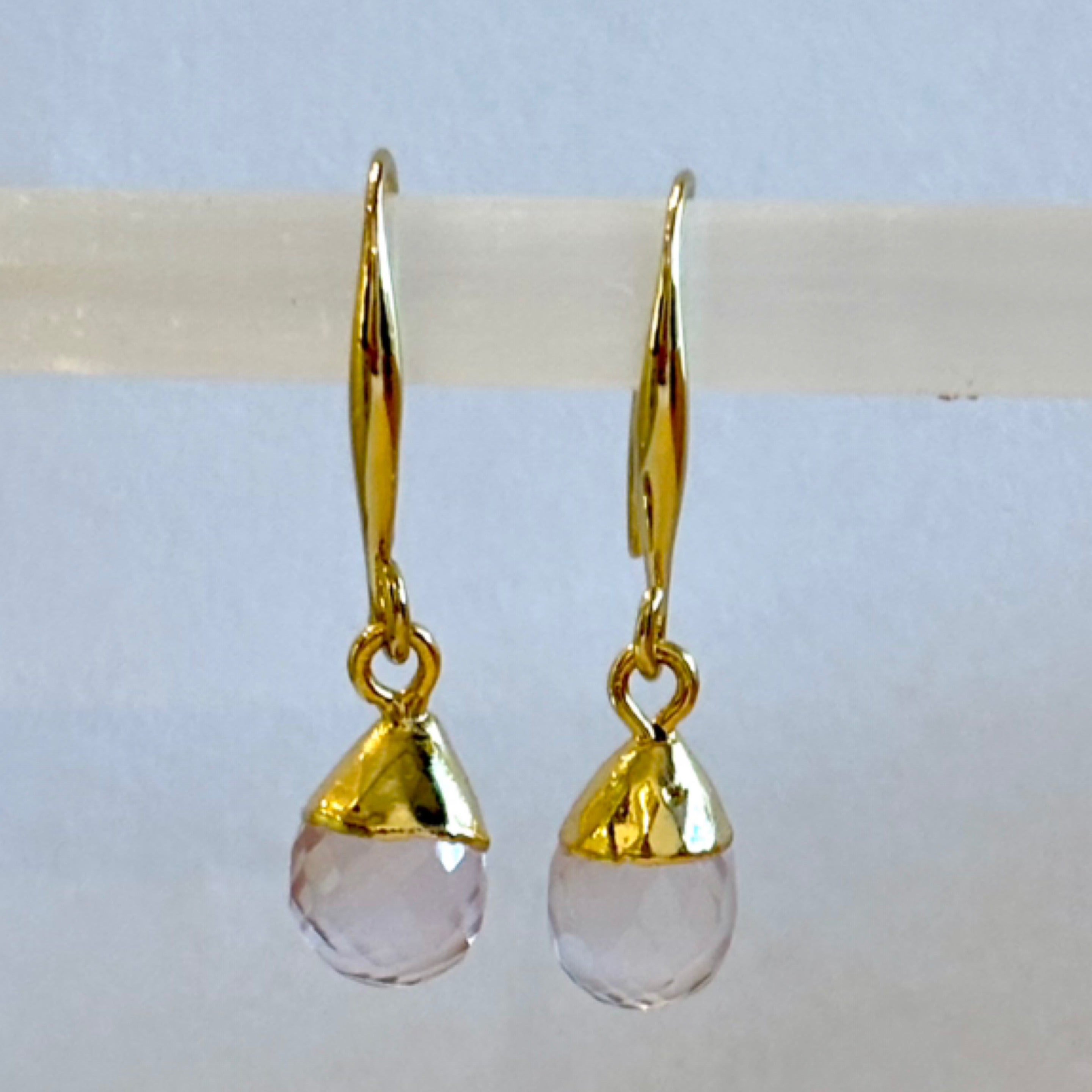 Rose Quartz Drop Earrings