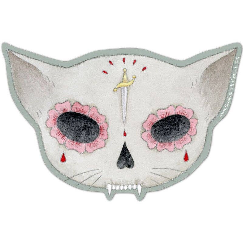 Knife Sugar Skull Vinyl Sticker